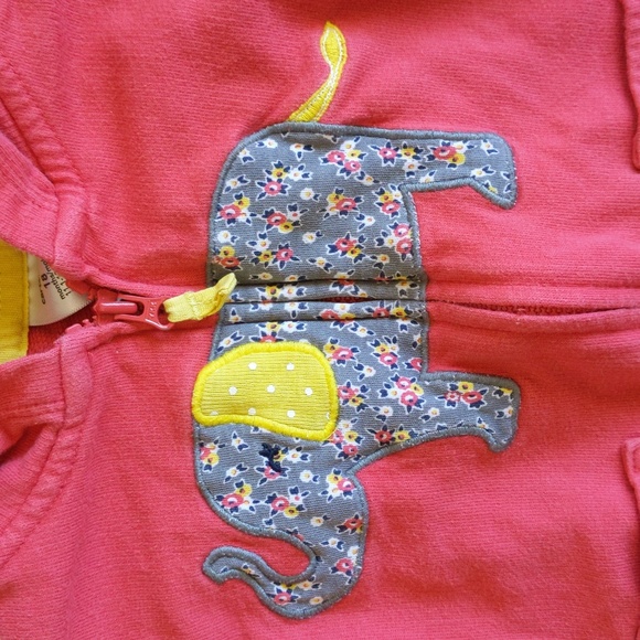 carter's floral elephant zip-up hoodie sweatshirt 18 months baby girl - Picture 2 of 8